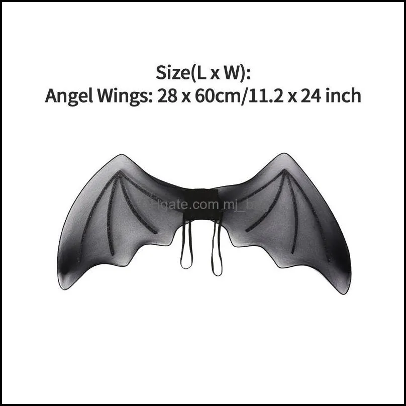 Easter Cool Devil Wings Bat Black Vampire Kids Halloween Cosplay Dress Up Performance Props Little