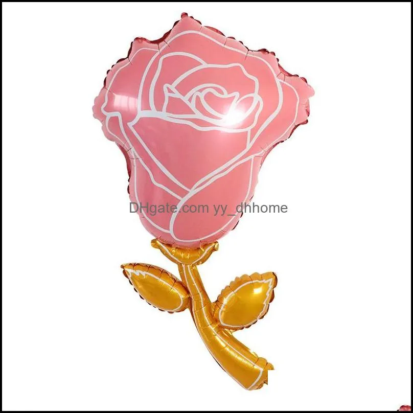 1pc sunflower rose flower foil balloons valentine`s day mariage wedding kids inflatable toy air globos supplies