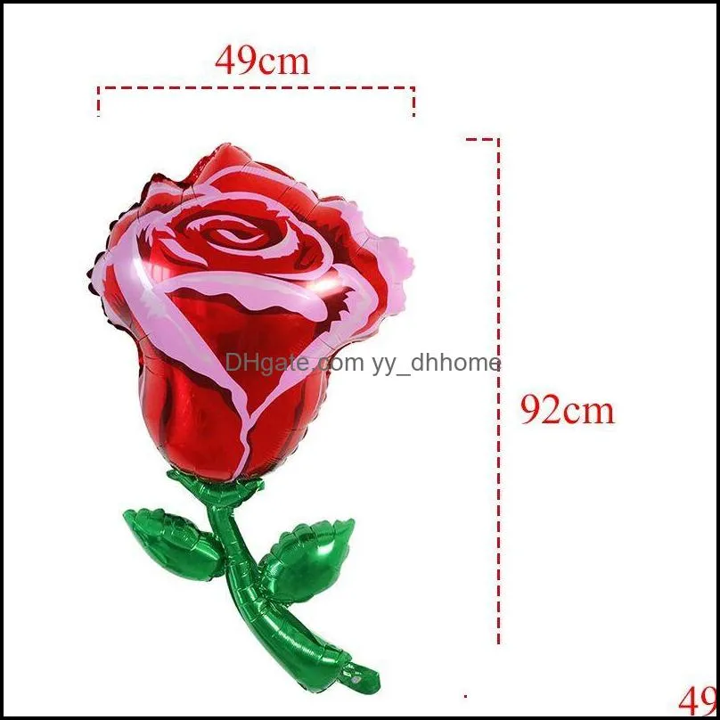 1pc sunflower rose flower foil balloons valentine`s day mariage wedding kids inflatable toy air globos supplies