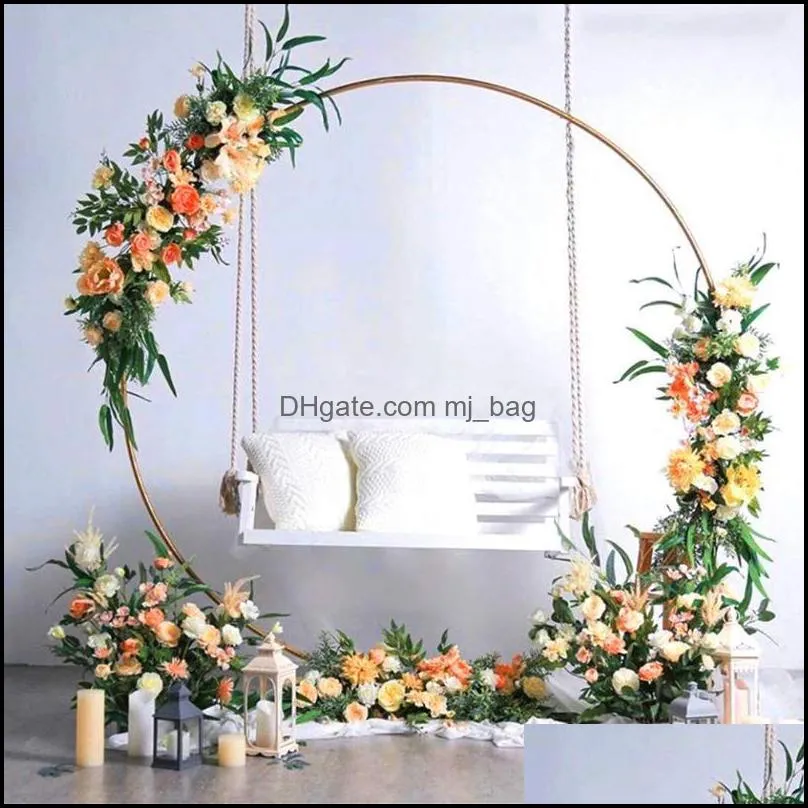 Metal Circle Wedding Mariage Arch Round Balloon Flower Background Frame Stand Birthday Baby Shower Decor