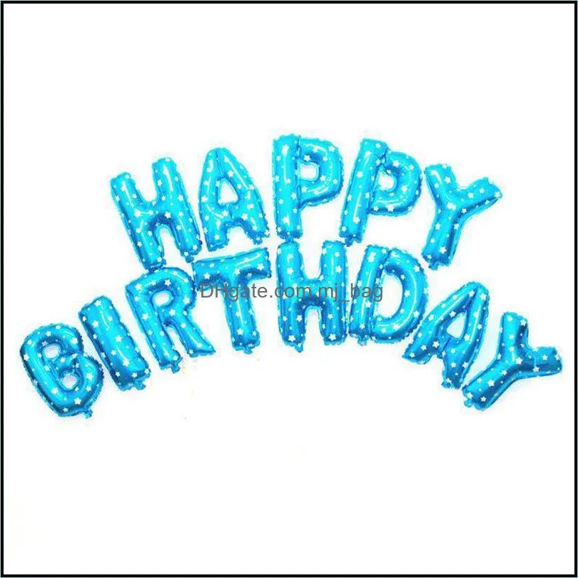 16 Inch Letters HAPPY BIRTHDAY Foil Balloons Decorations Kids Balls Alphabet Air Baby Shower Supplies