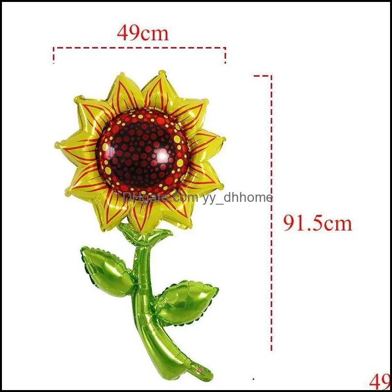 1pc sunflower rose flower foil balloons valentine`s day mariage wedding kids inflatable toy air globos supplies