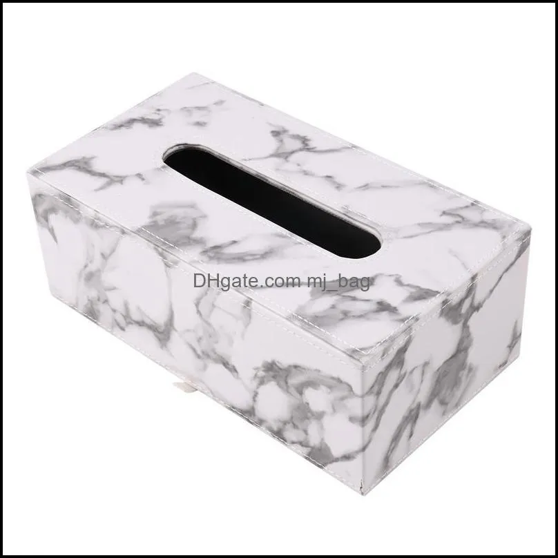 Marble Pattern Jewelry El Paper Box Business Office Dining Room Living Creative Leather