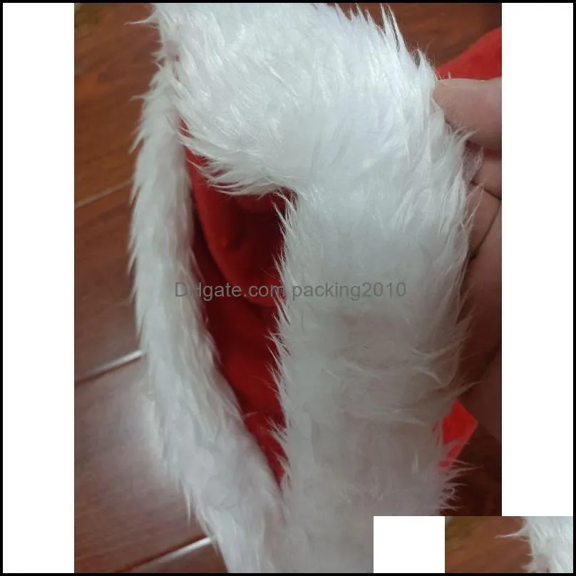 christmas hats red white adult children plush decorations year gifts family supplies