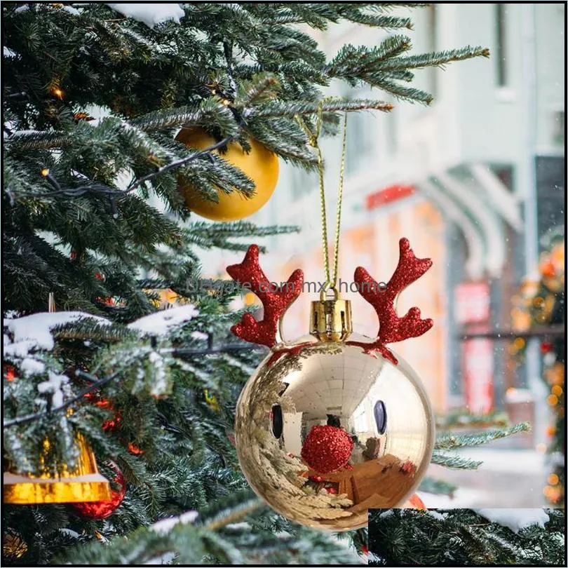 2pcs christmas balls ornaments bauble pendant elk deer design xmas tree hangings mall home props year decorations