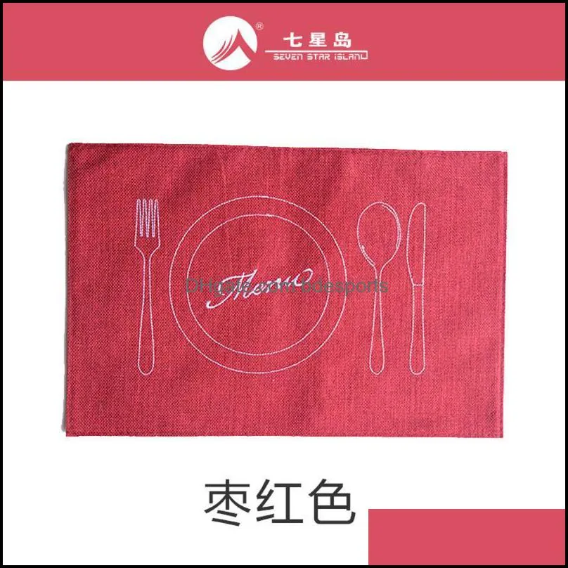 table mat fabric light luxury placemat linen heat insulation japanese style ins wind nordic household cotton and square