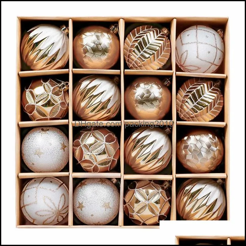 hand-painted 16 lattice ball christmas decorations tree material bag pendant accessories props