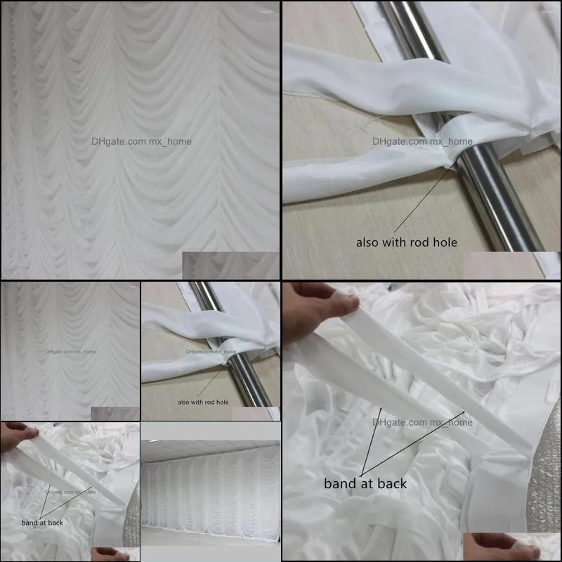 ice silk elegant white water fall wedding backdrop event curtain drape supplies for