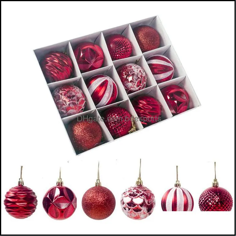 12pcs christmas ball ornament diy tree hanging year scene balls creative gift supplies