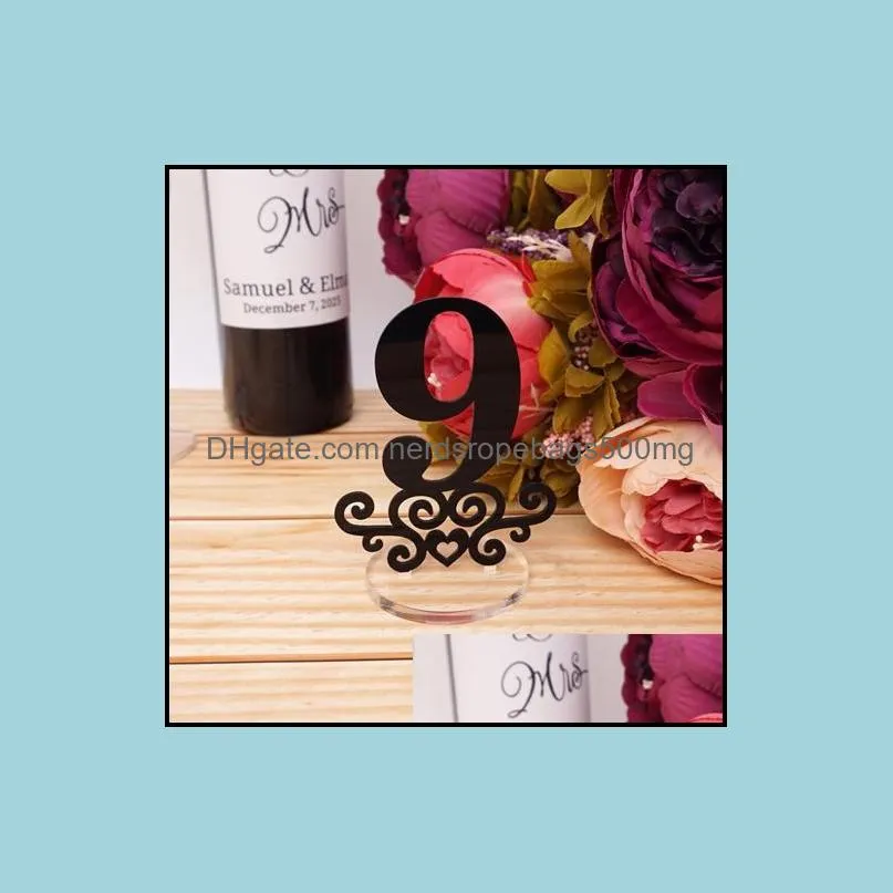 number 1-10/1-20 table numbers with round holder base for restaurant wedding bridal shower decorationparty