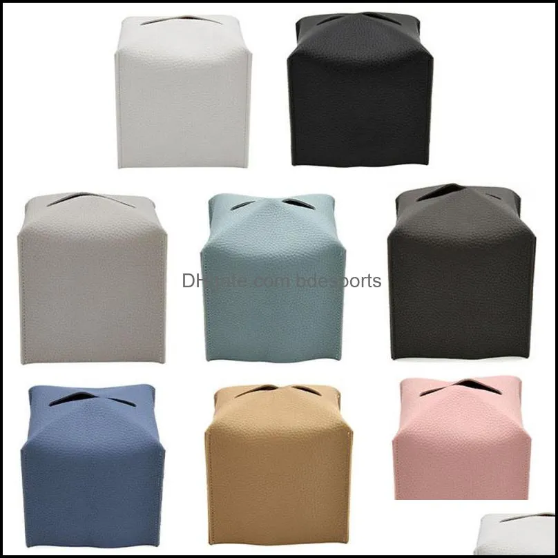 nordic case box container leather retro toilet paper organizer napkin papers bag holder for home bathroom decor