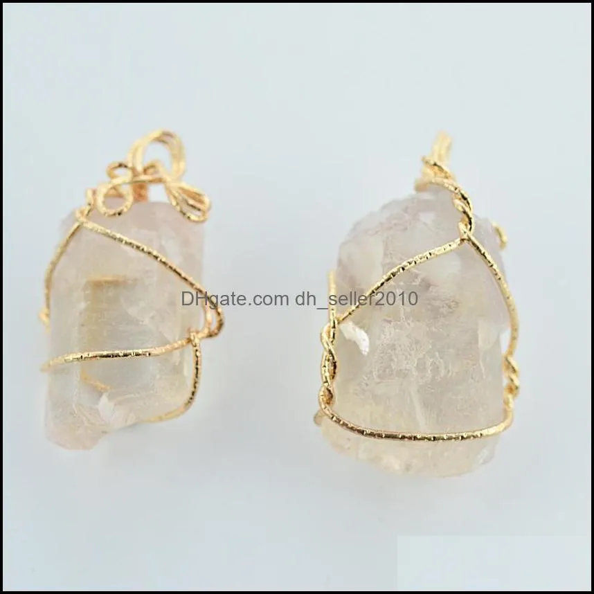 pretty nature stone pendants amethyst rose quartz white crystal lemon crystal fluorite charms stones for necklace