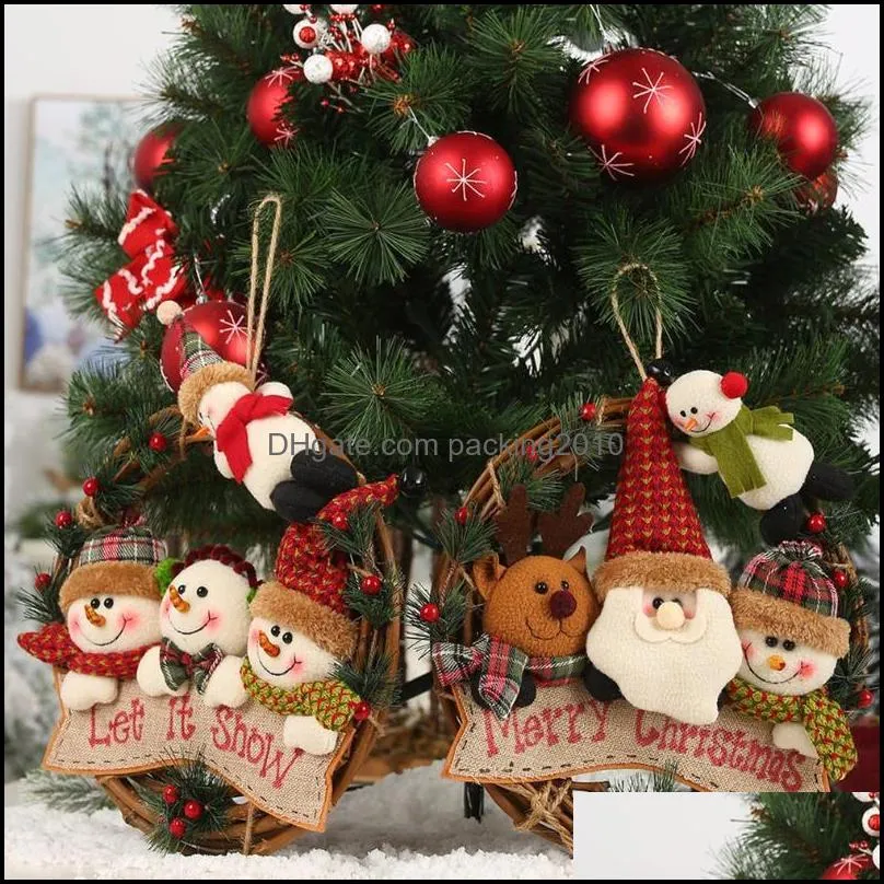 christmas wreath snowman elk vine rattan ring pendant home window front door wall fireplace