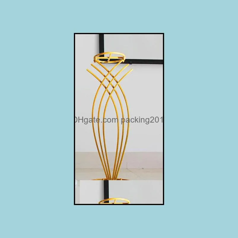 10pcs factory wholesale wedding tall metal table centerpiece stands flower vase stand gold column senyu