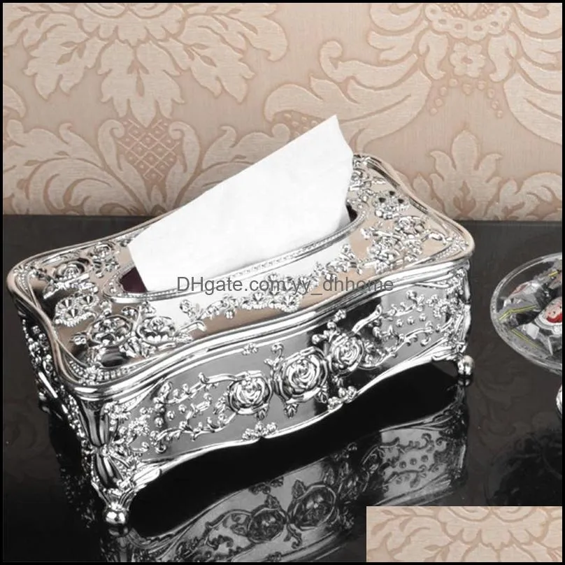 luxury european style acrylic box ktv handkerchief toilet paper holder drop ship