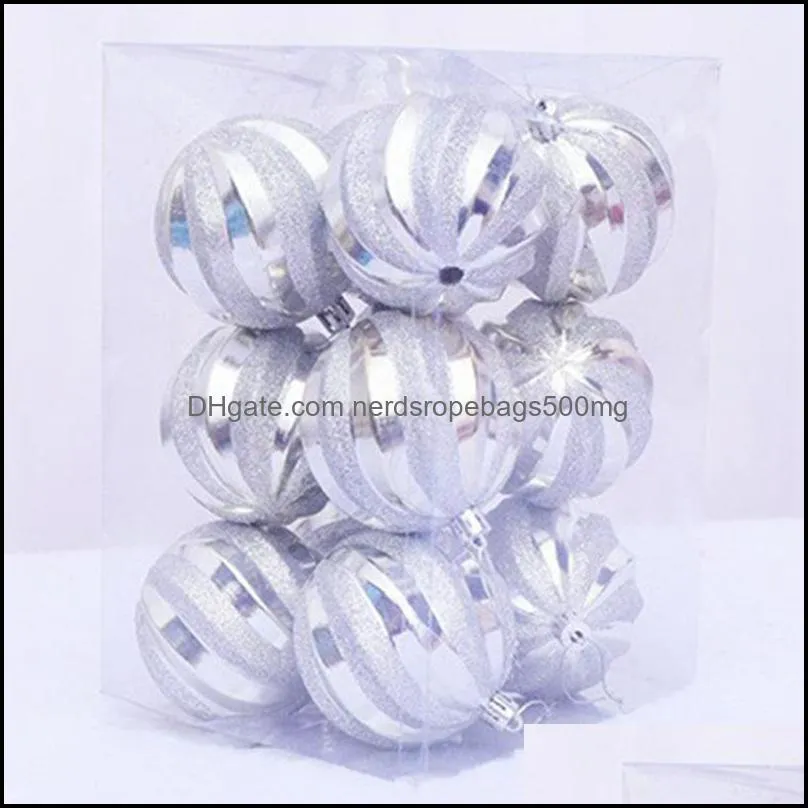 12 pieces 8cm christmas balls plastic baubles tree hanging ornament decorations