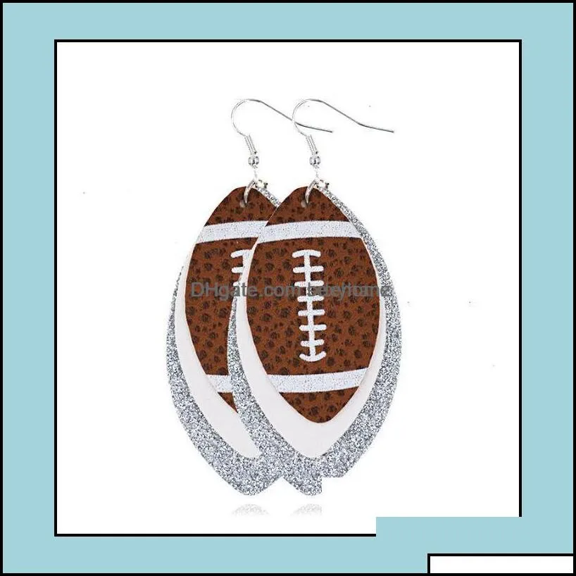 Dangle & Chandelier Earrings Jewelry Softball Leather Teardrop Soft Ball Baseball Football Volleyball Basketball Leaf Drop Delivery 2021