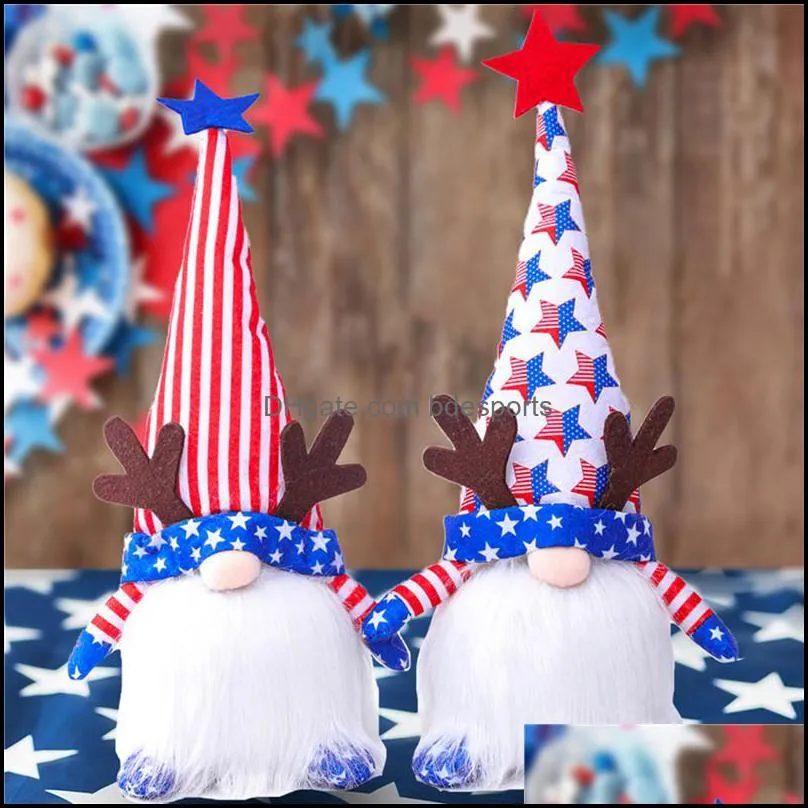 fourth of july gnome handmade patriotic scandinavian tomte couple dolls for home us independence day decor