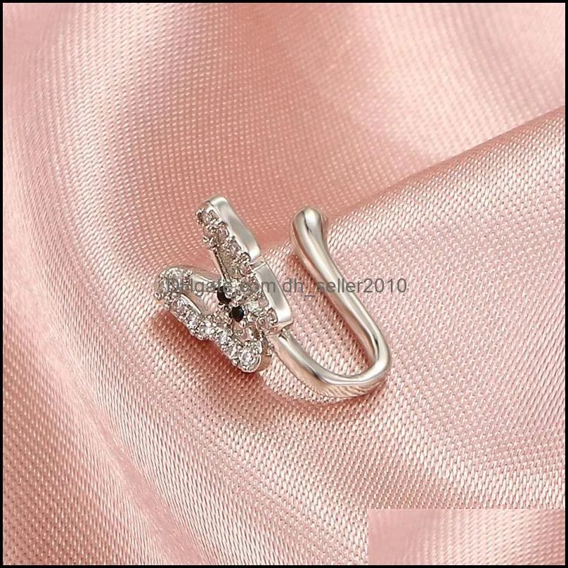 bling bling crystal butterfly fake piercing nose rings punk creative non piercing clip nose ring ear clip nose cuff body jewelry