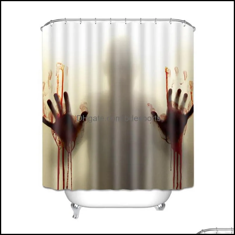 halloween horror shower curtain hd 3d printing polyester waterproof partition home