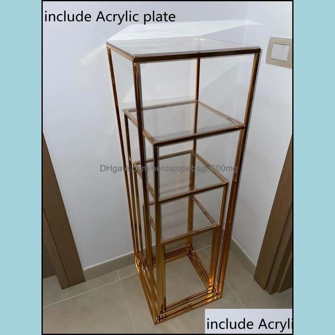 metal plant stand rack gift display rectangular flower cake wedding decorations