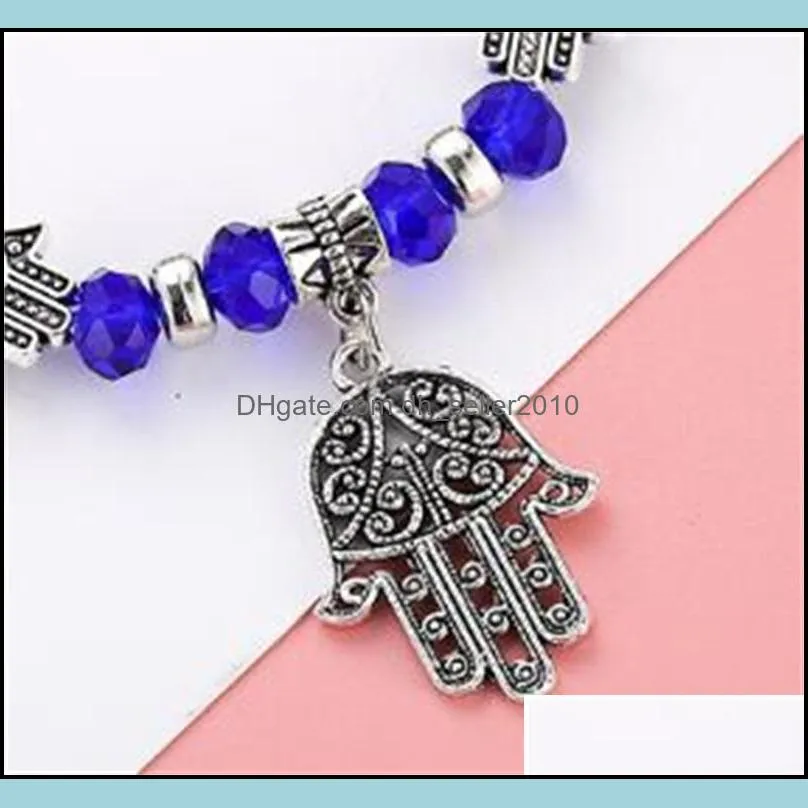 explosion models strands turkish blue eyes glazed beads bracelet muslim hand jewelry fatima palm evil eye