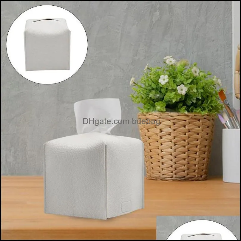 box cover leather simple portable creative napkin for kitchen tables desktop el bedside