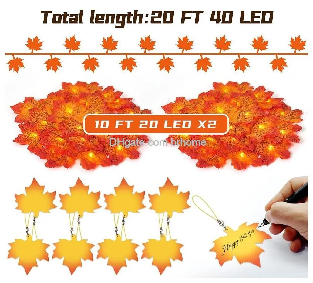 fall lights battery operated fall garland with lights 10ft 20 led fall maple leaves lights string indoor outdoor fall thanksgiving decoration for home party window door fireplace stairs