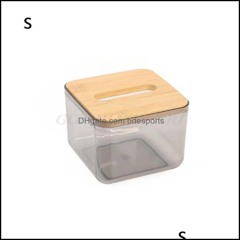 bamboo wooden cover plastic box paper holder dispenser storage case home 425d