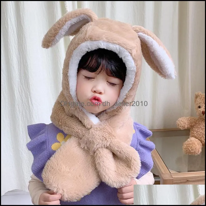 baby hat scarf set rabbit warm knitted winter kids hat boy girl beanie caps autumn outdoor 20211230 t2