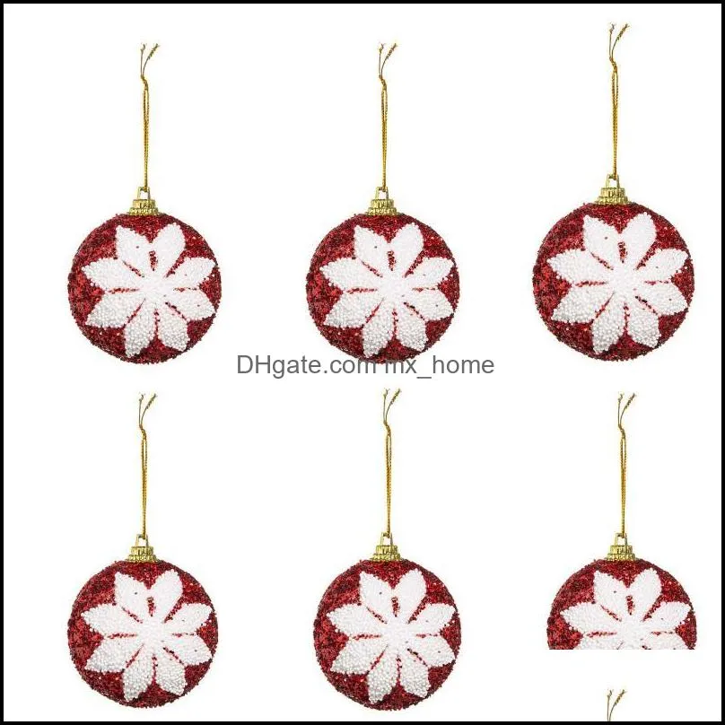 6pcs 6cm christmas ball tree bauble hanging home ornament decor year navidad for diy xmas