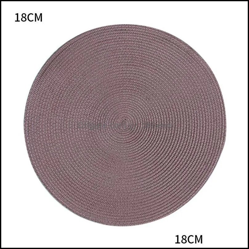 1pc round woven placemats pp waterproof dining table mat non-slip napkin disc bowl drink cup coasters kitchen decoration