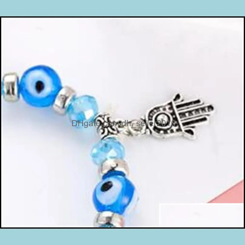 explosion models strands turkish blue eyes glazed beads bracelet muslim hand jewelry fatima palm evil eye