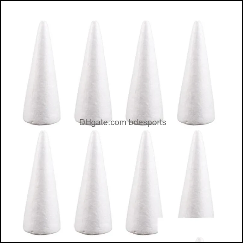 12pcs 15cm white solid foam diy cone children handmade craft accessories for home christmas