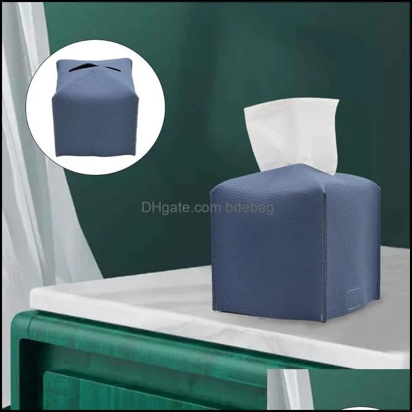 box cover leather simple portable creative napkin for kitchen tables desktop el bedside