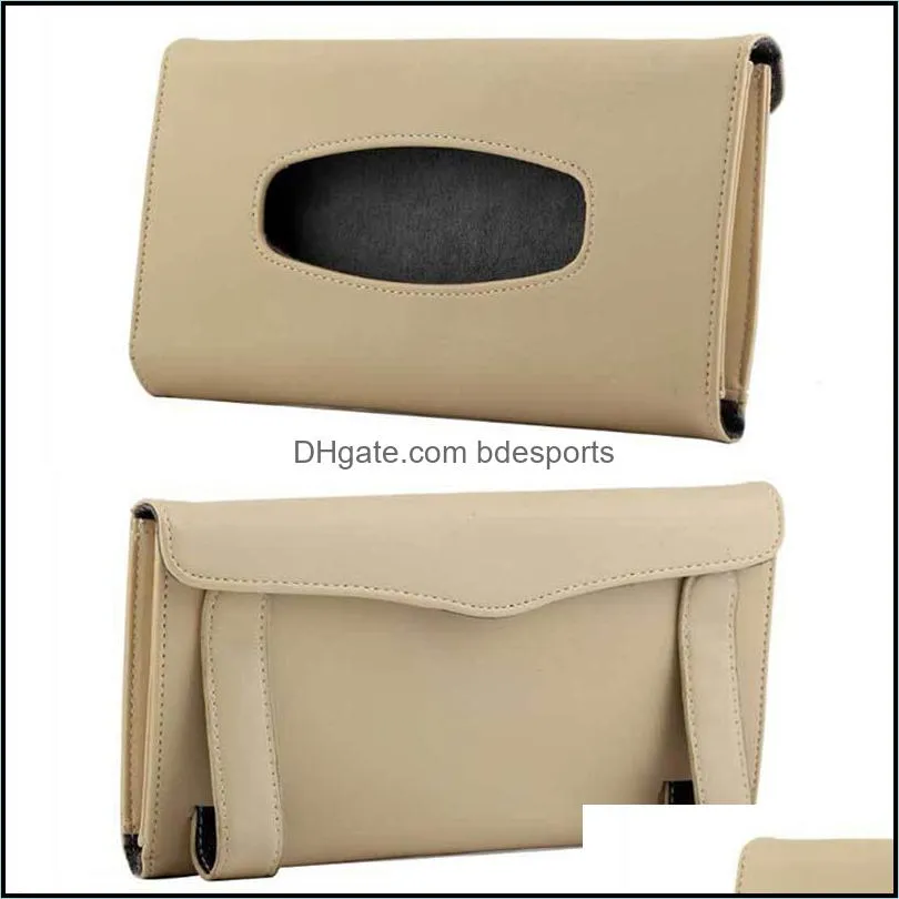 universal car sun visor bag holder pu leather box cover case paper organizer container