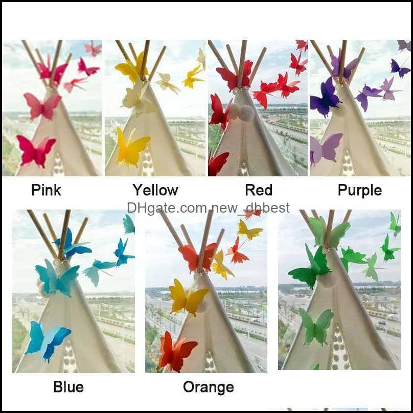 1pc 3d paper butterfly garland buntings wedding birthday festival diy banner hanging