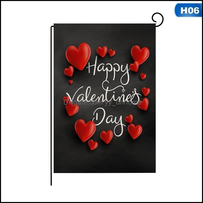 10 styles valentine day flag garden heart-shaped patterns