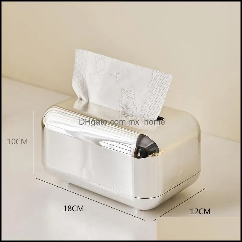 golden storage napkin holder kitchen box paper case organizer ornament craft desktop