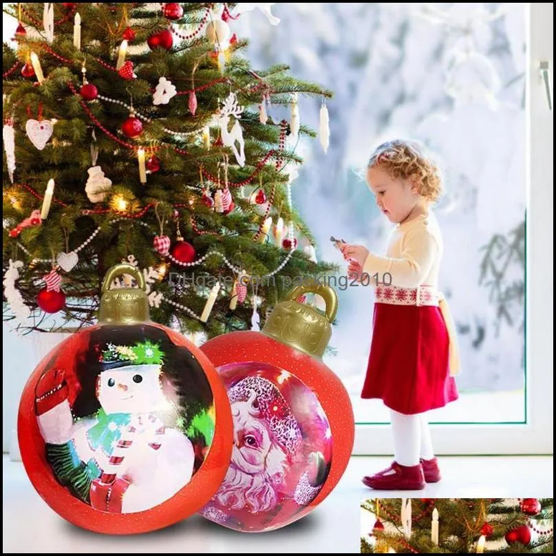 christmas tree ornaments 23.6inch outdoor pvc inflatable decorated ball  ba