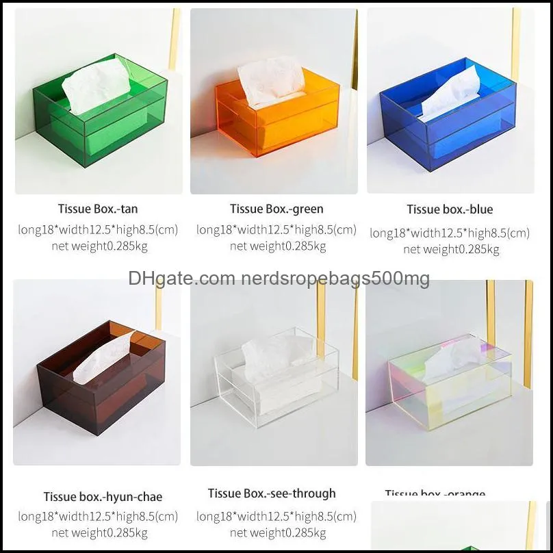 modern clear acrylic box fashion napkin holder home office storage table decor toilet paper