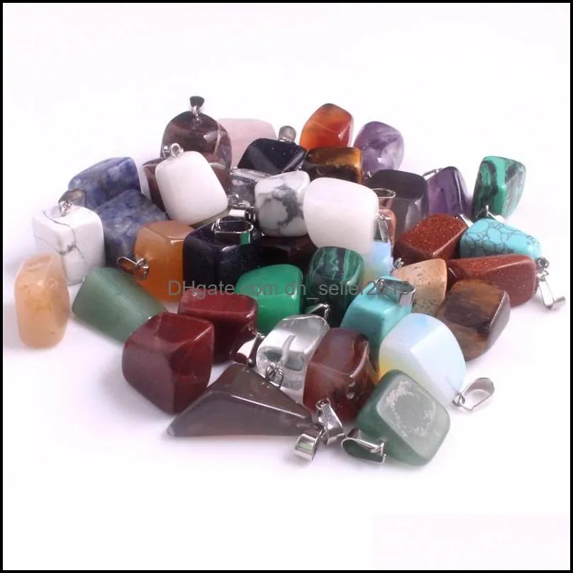 irregular natural crystal rose quartz tigers eye chakra stone charms pendant for diy earrings necklace jewelry making 78 d3