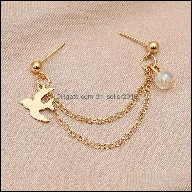 fashion jewelry ears clip swallow chain ear cuff one-piece stud earrings