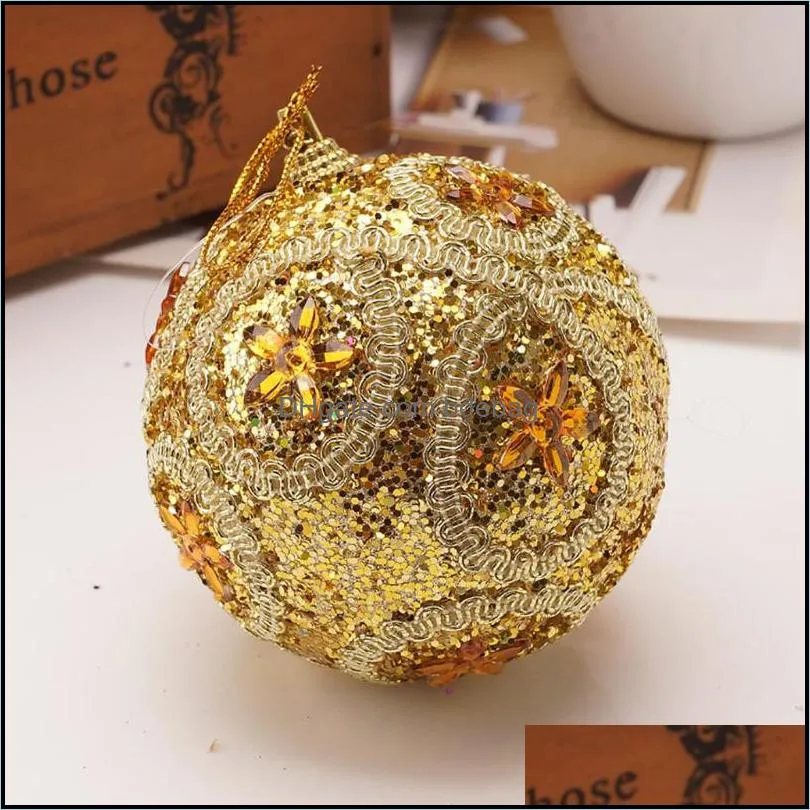 christmas tree balls rhinestone glitter baubles ball xmas ornament kerst ozdoby swiateczne 8cm