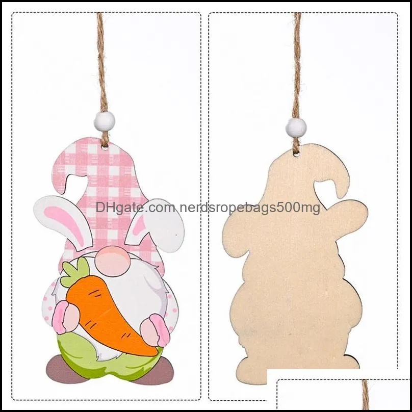 easter wooden pendants wood hanging craft for diy home kids gift decor supplies