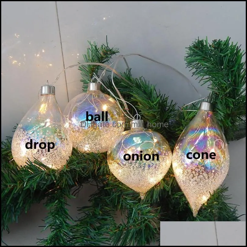 4pcs/pack small size lighting series glass pendant christmas day hanging ball onion drop cone hanger