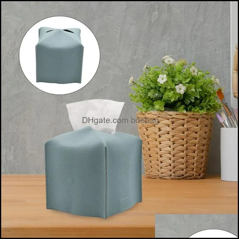 box cover leather simple portable creative napkin for kitchen tables desktop el bedside