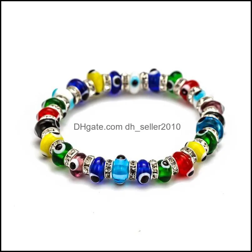 fashion jewelry colorful evil eye bracelet blue eyes elastic beaded bracelets