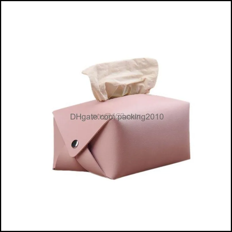 pu leather facial box cover napkin holder organizer pouch paper towel dispenser container for home office car