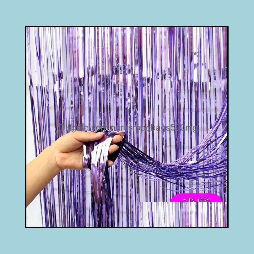 2m  metallic foil fringe shimmer backdrop wedding birthday wall po booth tinsel glitter curtain